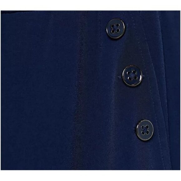 Susan Graver Liquid Knit Crop PullOn Jogger w/Buttons 5X Navy Blue A479203 NEW - Picture 4 of 7